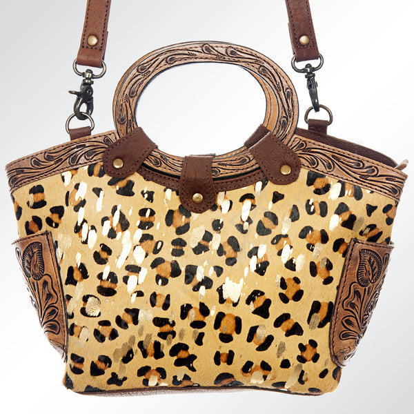ADBG623 American Darling Hand Tooled Floral & Hair-On Cowhide Western Cross body Bag