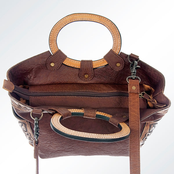 ADBG623 American Darling Hand Tooled Floral & Hair-On Cowhide Western Cross body Bag