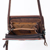 ADBG485 Multicolor Southwestern Wool Organizer Bag with Leather Trim & Crossbody Strap