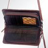 ADBG485 Multicolor Southwestern Wool Organizer Bag with Leather Trim & Crossbody Strap
