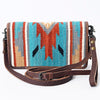 ADBG485 Southwestern Wool Organizer Bag with Leather Trim & Crossbody Strap