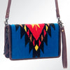 ADBG485 Southwestern Wool Organizer Bag with Leather Trim & Crossbody Strap
