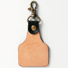 ADKR168 Tooled Leather Keychain Sunflower Design with Turquoise Border