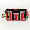 ADBG485 Southwestern Wool Organizer Bag with Leather Trim & Geometric Pattern