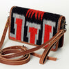 ADBG485 Southwestern Wool Organizer Bag with Leather Trim & Geometric Pattern