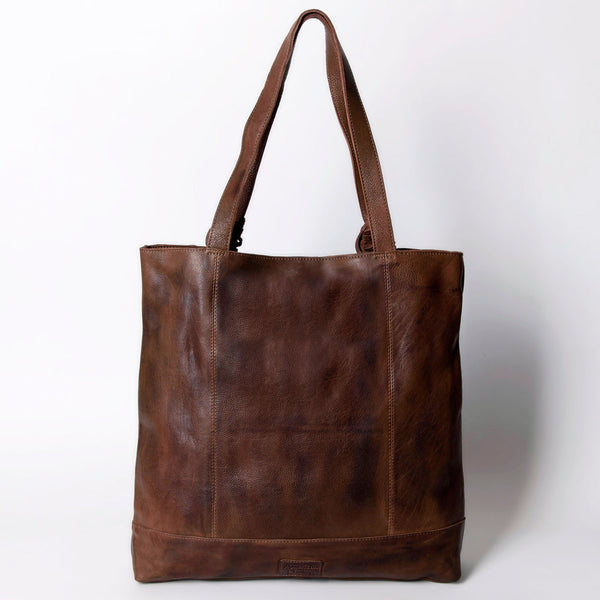 ADBGM119 Genuine Leather Fringe Tote - Western Knotted Strap Shoulder Bag