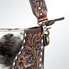 LC-ADBGZ125B Speckled Cowhide Chaps Bag with Tooled Yoke & Fringe