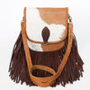 ADBGD129 American Darling Hair-On Cowhide Cross body Bag with Hand-Braided Detail & Fringes