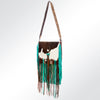 ADBG660 American Darling Hand Tooled & Hair-On Cowhide Western Cross body Bag with Fringes