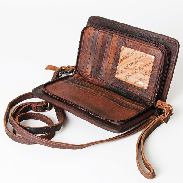 ADBG485 Southwestern Wool Organizer Bag with Leather Trim & Crossbody Strap