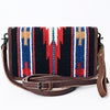 ADBG485 Southwestern Pattern Leather Crossbody Bag with Adjustable Strap