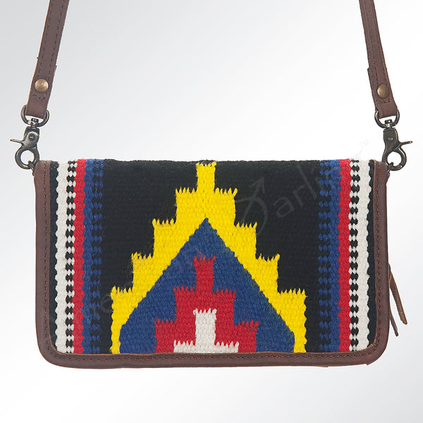 ADBG485 Southwestern Pattern Leather Crossbody Bag with Adjustable Strap