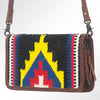 ADBG485 Southwestern Pattern Leather Crossbody Bag with Adjustable Strap