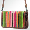 ADBG485 Southwestern Pattern Leather Crossbody Bag with Adjustable Strap