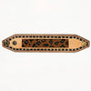 LC-ADBRF141 Beaded Leather Cuff Bracelet - Leopard Print Design on Tan Leather