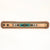 ADBRF145 Beaded Leather Cuff Bracelet - Turquoise Southwestern Pattern on Natural Tan Leather