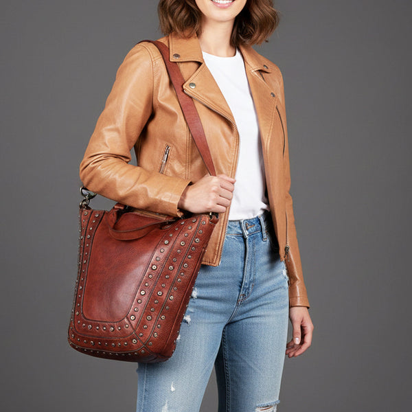 SWC134 Heritage Rivet Panel Tote Bag