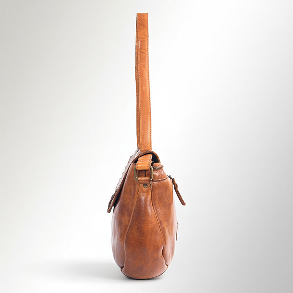 SWC165 Flap Closure Riveted Shoulder Bag