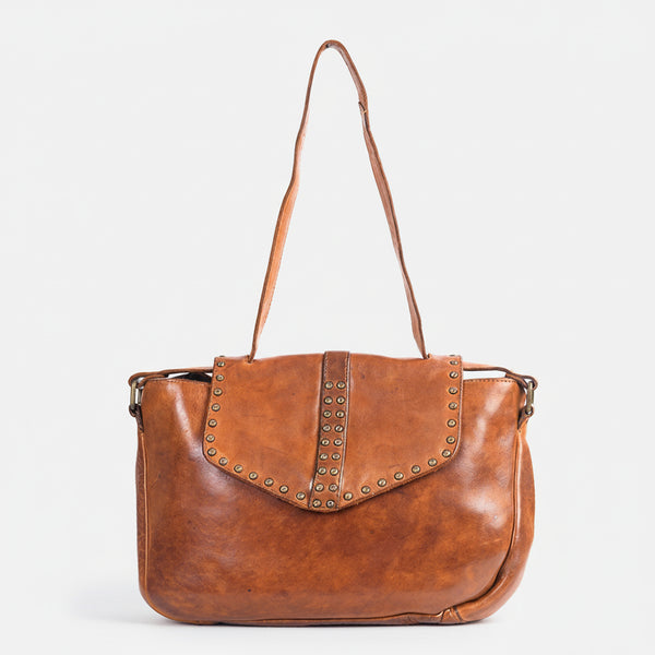 SWC165 Flap Closure Riveted Shoulder Bag