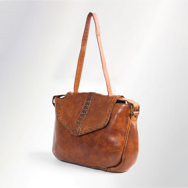 SWC165 Flap Closure Riveted Shoulder Bag