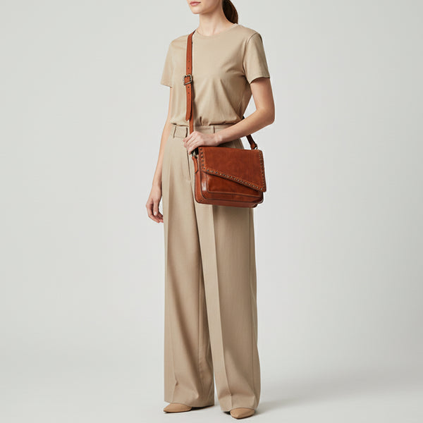 SWC169 Studded Flap Western Crossbody
