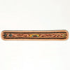 LC-ADBRF152 Hand Tooled Leather Cuff Bracelet - Sunflower Floral Design with Braided Edge
