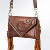 ADBGA171 American Darling Hand Tooled Floral Carved Genuine Leather Envelope
