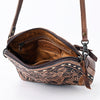 ADBG665 American Darling Hand Tooled Butterfly Floral Western Leather Small Cross body Bag
