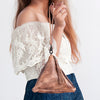 ADBG669 American Darling Handcrafted Pyramid Silhouette Western Leather wristlet Bag