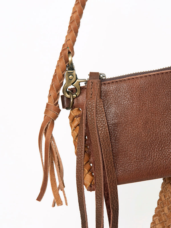 ADBGD133 American Darling Handcrafted Leather Small Cross body Bag with Braided Strap