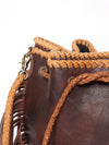 ADBGD140 American Darling Handcrafted Leather Bucket bag with Fringes & Braided Drawstring