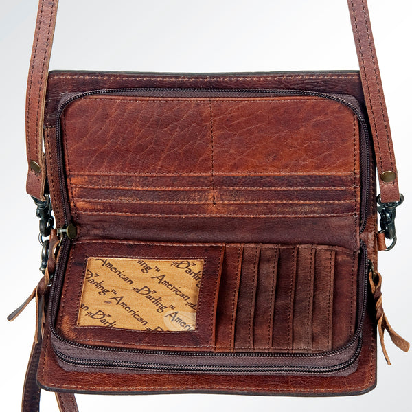 ADBG485 American Darling Hand Tooled Leather Organiser Bag