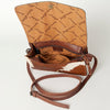 ADBG683 American Darling Hand Tooled Floral & Hair-On Cowhide Western Leather Crossbody Bag