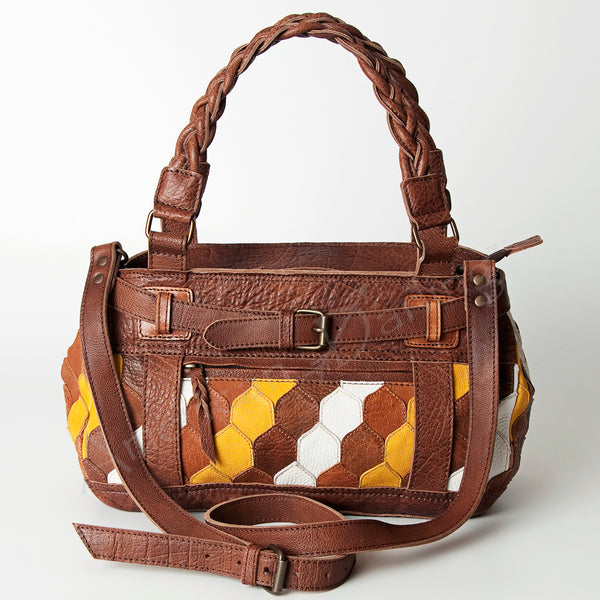 ADBG685 American Darling Handcrafted Western Leather Tote Bag with Braided Handle