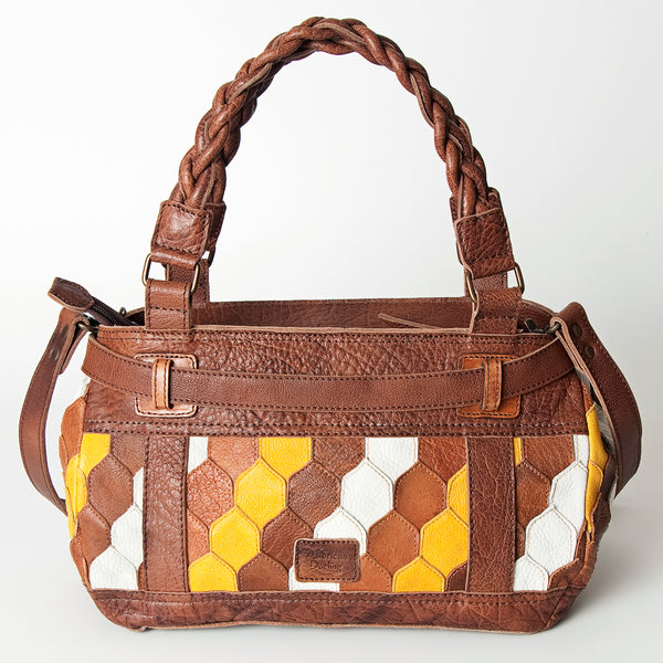 ADBG685 American Darling Handcrafted Western Leather Tote Bag with Braided Handle