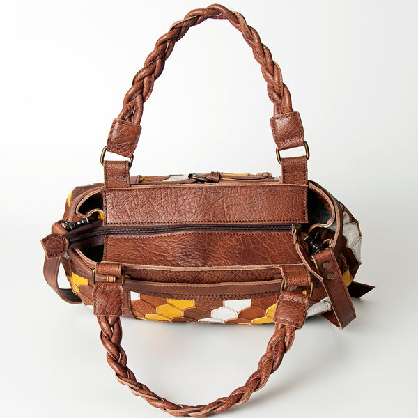 ADBG685 American Darling Handcrafted Western Leather Tote Bag with Braided Handle