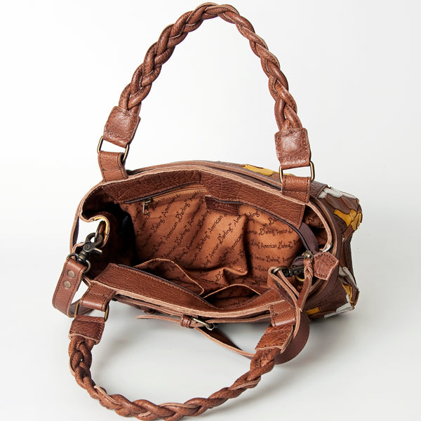 ADBG685 American Darling Handcrafted Western Leather Tote Bag with Braided Handle