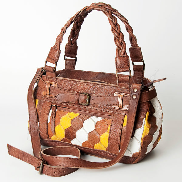 ADBG685 American Darling Handcrafted Western Leather Tote Bag with Braided Handle