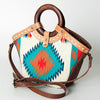 ADBG689C American Darling Handcrafted Western Saddle Blanket Leather Tote Bag