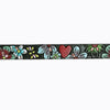LC-ADBLF125 Tooled Leather Belt - Colorful Floral & Heart Design on Dark Green Base