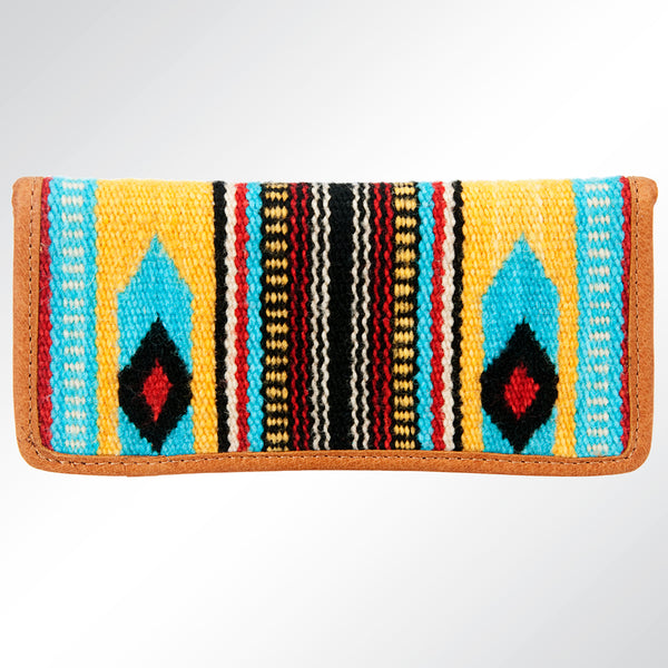 ADBG488 American Darling Hand Woven Saddle Blanket & Leather Western Clutch Bag