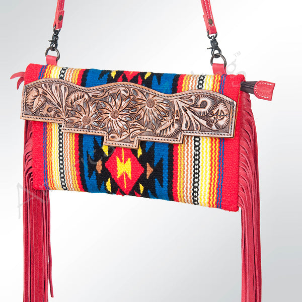 ADBG664 American Darling Hand Tooled Floral & Saddle Blanket Western Small Cross body Bag