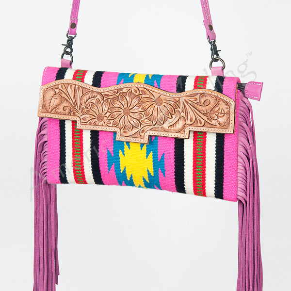 ADBG664 American Darling Hand Tooled Floral & Saddle Blanket Western Small Cross body Bag