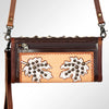 ADBG486 American Darling Hand Tooled Floral Leather Western Crossbody Bag