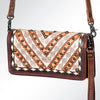 ADBG486 American Darling Hand Tooled Floral Leather Western Crossbody Bag