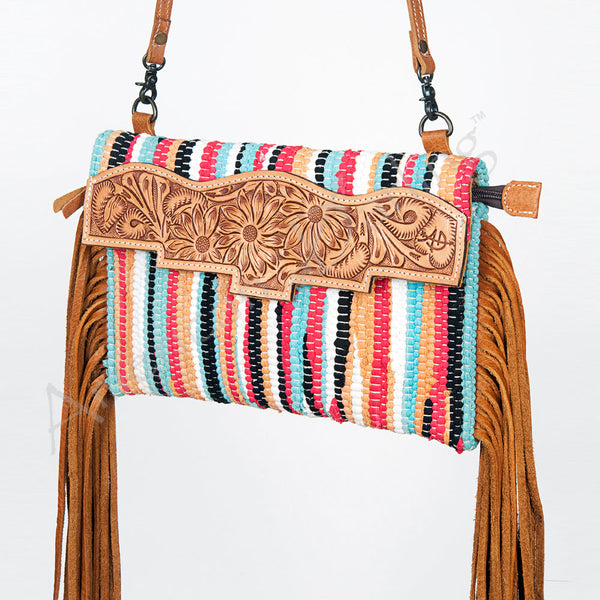 ADBG664 American Darling Hand Tooled Floral & Saddle Blanket Western Small Cross body Bag