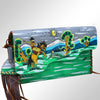 ADBGM136 Cowgirl Hand-Painted Leather Clutch - Western Art with Fringe and Stud Detail