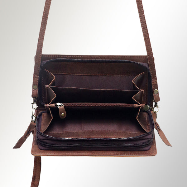 ADBGM169 Hand-Painted Leather Crossbody Purse - Multiple Western Scene