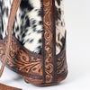 ADBG702A American Darling Handcrafted Hand Tooled Leather Messenger Bag with Hair-On Cowhide