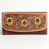 ADBGM102 Western Floral Tooled Leather Wallet - by American Darling